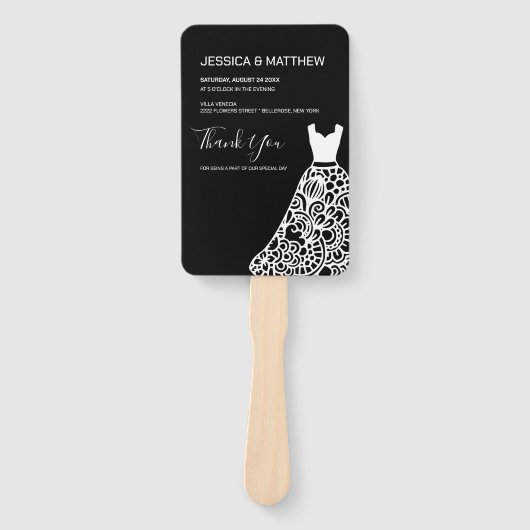 ホワイトレース結婚のドレス ハンドファン (正面)