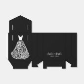 ホワイトレース結婚のドレス フェイバーボックス (折り畳みなし)