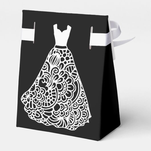 ホワイトレース結婚のドレス フェイバーボックス (裏面サイド)