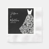 ホワイトレース結婚のドレス 縁ありカクテルナプキン (正面)