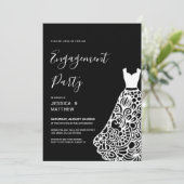 ホワイトレース結婚ズドレス婚約 招待状 (スタンド正面)