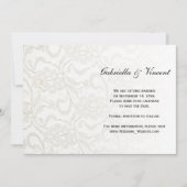 ホワイトレース結婚式の日付発表を保存 招待状 (正面)