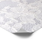 ホワイトレース花レース模様の背景ピュア ポスター (角)