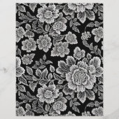 ホワイトレース花模様オンブラック (正面)