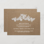 ホワイトレース | クラフトウェディングレセプションカード エンクロージャーカード (正面/裏面)