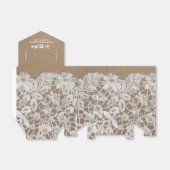 ホワイトレース |クラフト紙ブライダルシャワーお気に入りボックス フェイバーボックス (折り畳みなし)