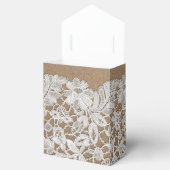 ホワイトレース |クラフト紙ブライダルシャワーお気に入りボックス フェイバーボックス (オープン)