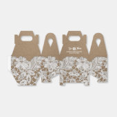 ホワイトレース |クラフト紙ブライダルシャワーお気に入りボックス フェイバーボックス (折り畳みなし)