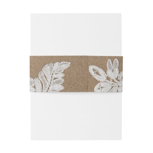 ホワイトレース |クラフト紙結婚ズ 招待状ベリーバンド (裏面例)