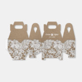 ホワイトレース |クラフト紙結婚式の引き出物ボックス フェイバーボックス (折り畳みなし)