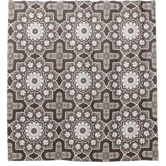 ホワイトレース シャワーカーテン (正面)