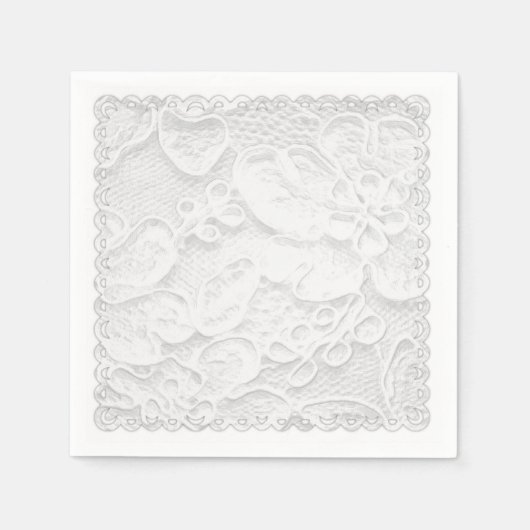 ホワイトレース スタンダードカクテルナプキン (正面)