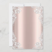 ホワイトレース、ストリングライトバラ金ゴールド日付の保存 セーブザデート (裏面)