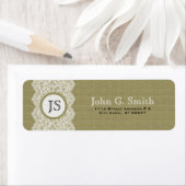 ホワイトレース&ナチュラルベージュリネンバーラップテクスチャ ラベル (インサイチュ)