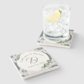 ホワイトレース&バラ葉スストーンコースター ストーンコースター (横)