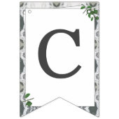 ホワイトレース&バラ葉ズ バンティングフラッグ (第1の旗)