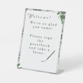 ホワイトレース&バラ葉ズ 台座サイン (正面)