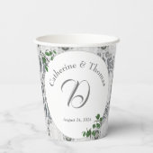 ホワイトレース&バラ葉ズ 紙コップ (裏面)