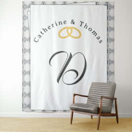 ホワイトレース&バラ葉結婚ズ タペストリー