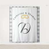 ホワイトレース&バラ葉結婚ズ タペストリー (正面)