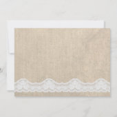 ホワイトレース&バーラップブライダルシャワーパーティー招待状 招待状 (裏面)