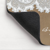 ホワイトレース&ブラウンシック素朴カントリエレガントー マウスパッド (コーナー)