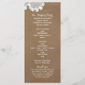 ホワイトレース&ブラウン素朴結婚式 プログラムラック プログラム (裏面)