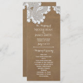 ホワイトレース&ブラウン素朴結婚式 プログラムラック プログラム (正面/裏面)