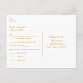 ホワイトレース＆ブラウン ラスティックエレガント ウェディング RSVP インビテーションポストカード (裏面)