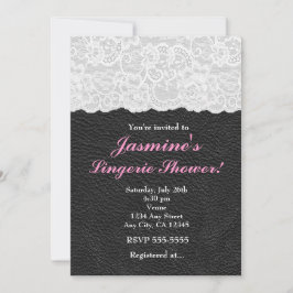 ホワイトレース&ブラックレザーパーティの招待状 招待状