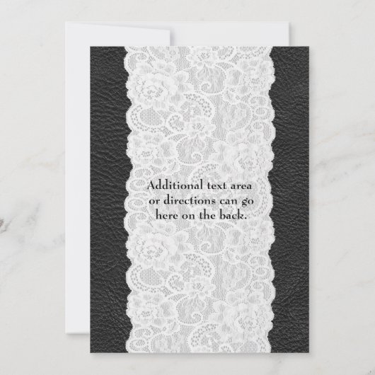 ホワイトレース&ブラックレザーパーティの招待状 招待状 (裏面)