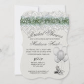 ホワイトレース&ベビーブレスブライダルシャワー 招待状 (正面)
