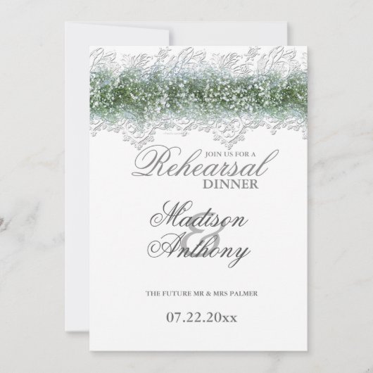 ホワイトレース&ベビーブレスリハーサルディナー 招待状 (正面)
