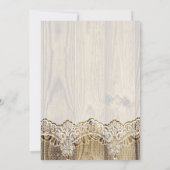 ホワイトレース、リボン、花と木結婚の 招待状 (裏面)