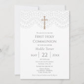 ホワイトレース |第一聖餐式招待状 招待状 (正面)