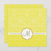 ホワイトレース+黄アクセント結婚式招待状 招待状 (正面/裏面)