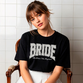 ホワイトレースBRIDEエンゲージメントシャワーバチェラー・パーティー Tシャツ