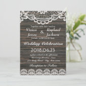 ホワイトレー素朴ス&ウッド結婚式招待状 招待状 (スタンド正面)