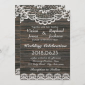 ホワイトレー素朴ス&ウッド結婚式招待状 招待状 (正面/裏面)