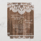 ホワイトレ素朴ースとウッド結婚式招待状 招待状 (正面/裏面)