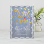 ホワイトレ素朴ースとストリングライトブライダルシャワー 招待状 (スタンド正面)