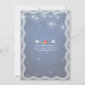 ホワイトレ素朴ースとストリングライトブライダルシャワー 招待状 (裏面)