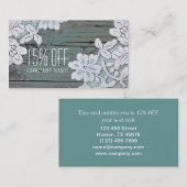 ホワイトレ素朴ースティール（緑がかった色）バーンウッドディスカウント 名刺 (正面/裏面)