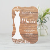 ホワイトレ素朴ースドレスブライダルシャワー招待 招待状 (スタンド正面)