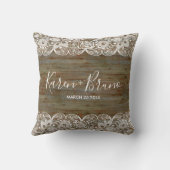 ホワイトレ素朴ースフェイク&ウ結婚ッドデザイン クッション (裏面)