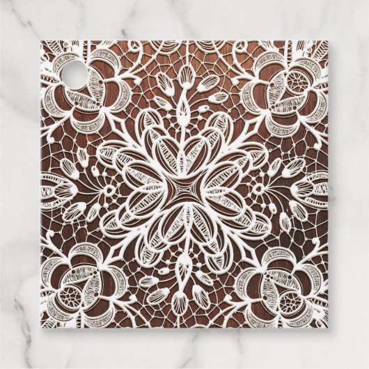 ホワイトレ素朴ース結婚ウッド フェイバータグ (正面)