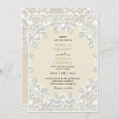 ホワイトレ素朴ース結婚式招待状 招待状 (正面/裏面)