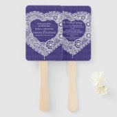 ホワイトレ結婚ースのネイビー効果ファブリックプログラムファン ハンドファン (正面&裏面)