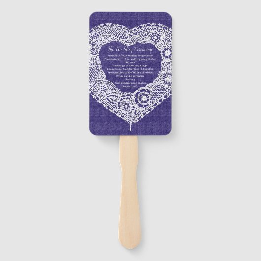 ホワイトレ結婚ースのネイビー効果ファブリックプログラムファン ハンドファン (裏面)