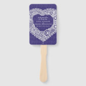 ホワイトレ結婚ースのネイビー効果ファブリックプログラムファン ハンドファン (正面)